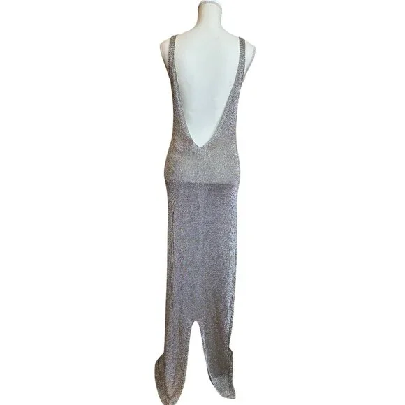 superdown Egon Maxi Dress in Gold New Womens Long Metallic Knit - Picture 8 of 11